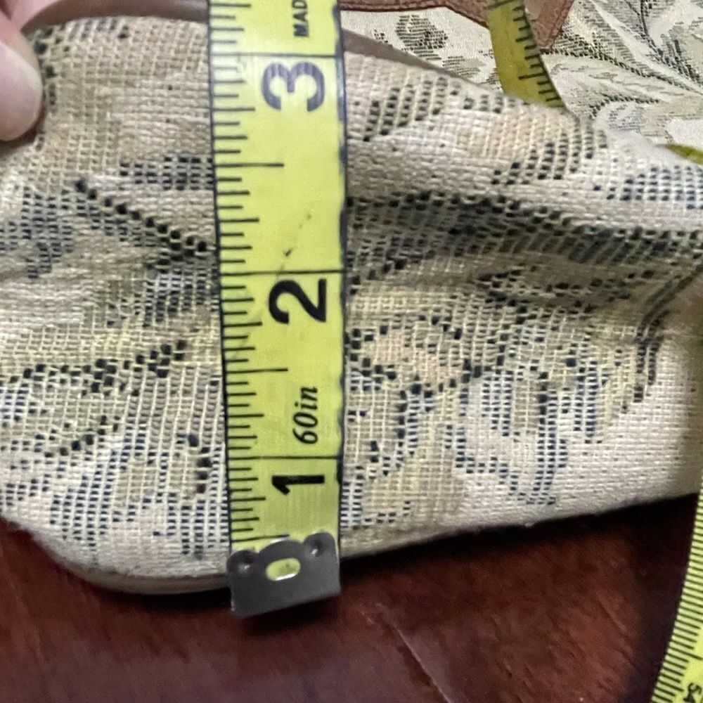 Vintage Verdi Tapestry Carryon Messenger Laptop Bag Cream Brown and Green Floral - Picture 12 of 16